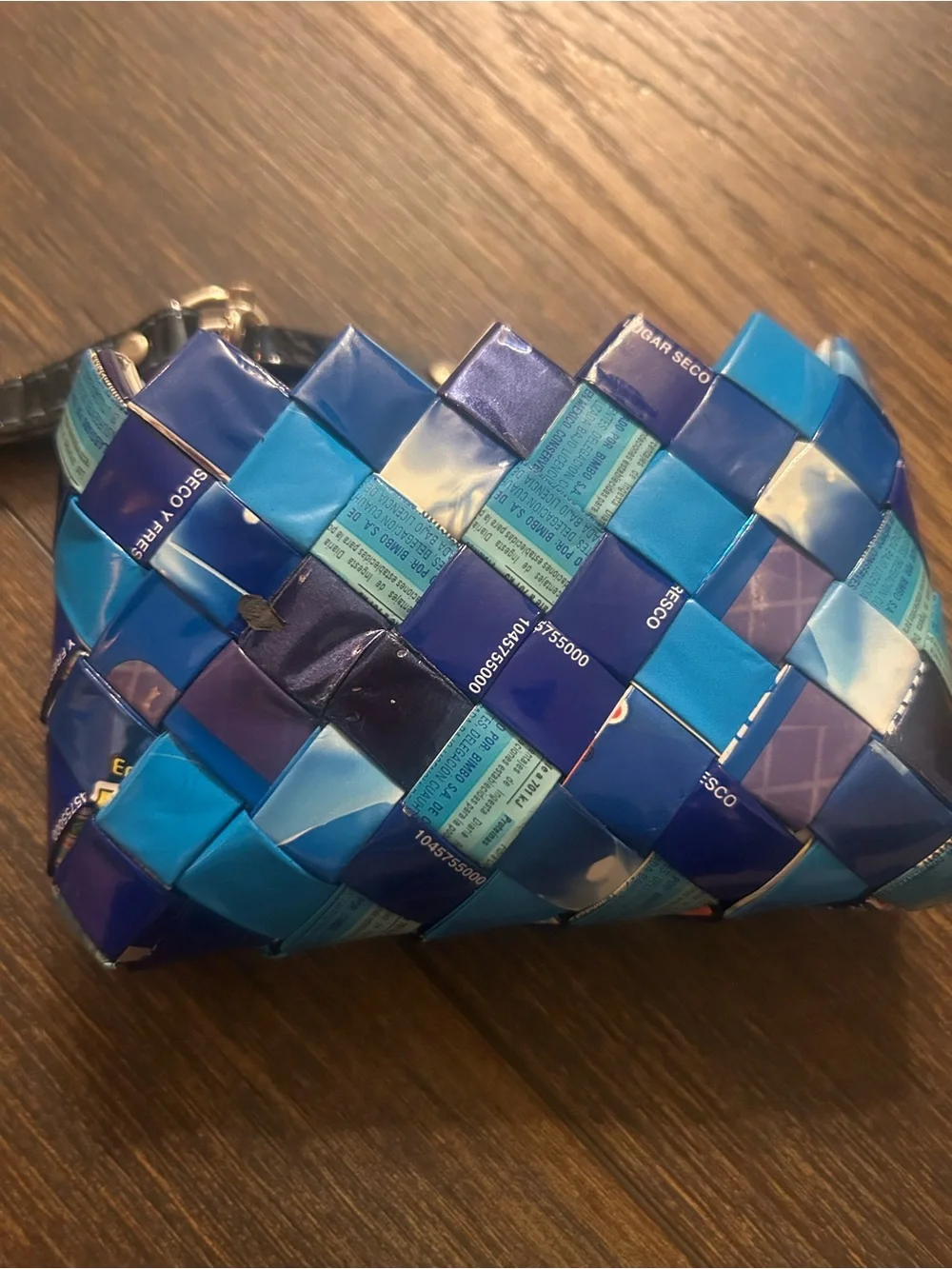 Nahui Ollin Upcycled Candy Wrapper vintage Mini Clutch